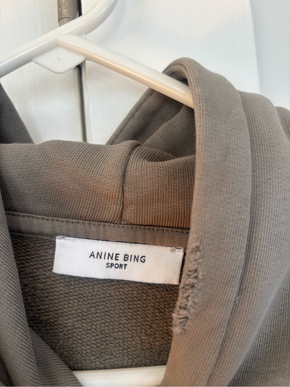 Anine Bing Harvey Sweatshirt Hoodie Olive green khaki - Picture 7 of 8
